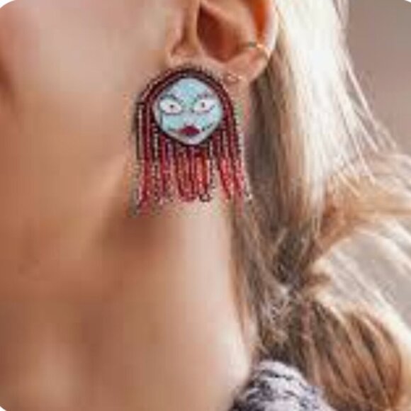 Disney Baublebar Sally Skellington Nightmare Before Christmas Earrings New Box - Picture 4 of 5